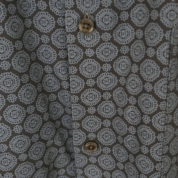 Perry Ellis Men’s 2XLT Stretch Blue Patterned Short Sleeve Button Up Shirt - Picture 6 of 15